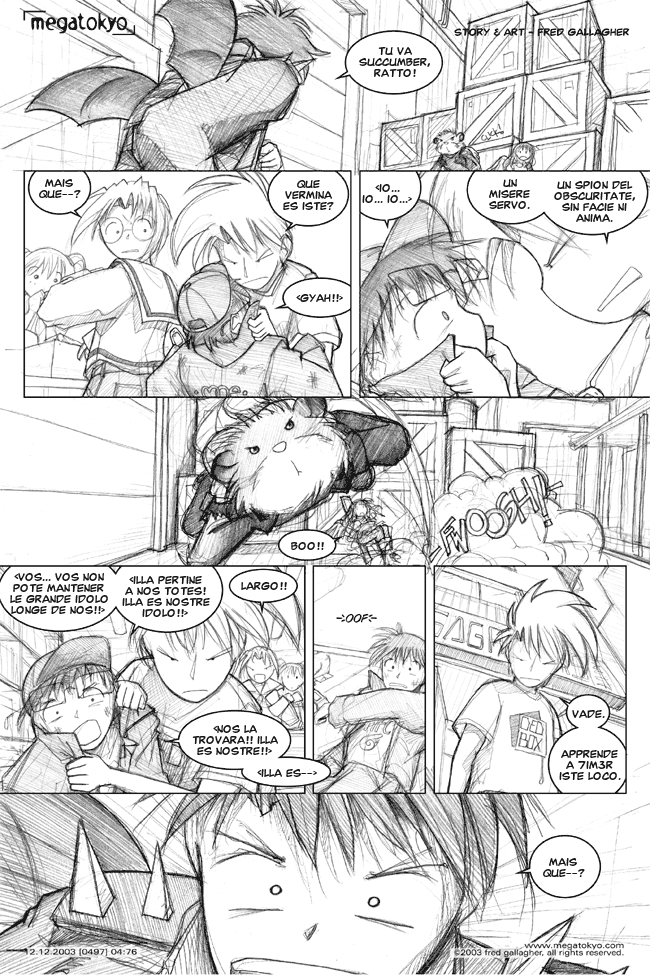 pagina #497: Ille ha prendite un hamster al facie...